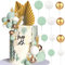 HGSHUO Tortendeko Kugeln Kuchen Deko Hochzeit Torte Deko Geburtstag Cake Topper Boho Palmblätter Kuchendekoration Blumen Kuchendeko Grüne Kugel Kuchen Topper