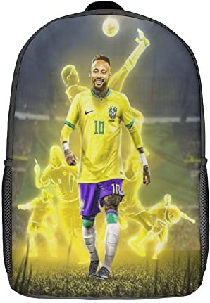 GENBAK Neymar Rucksack Schultasche Rucksack Für Mädchen Jungen Fußballspieler Rucksäcke Große Kapazität Kinderrucksack Leichte Schultaschen Für Kinder Studenten 17zoll