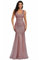 GIBZ Abito da Cerimonia con Paillettes a Sirena Donna Glitter Scollo a V Tubini Vestiti della Sera con Orlo in Tulle Eleganti, Rosa, S