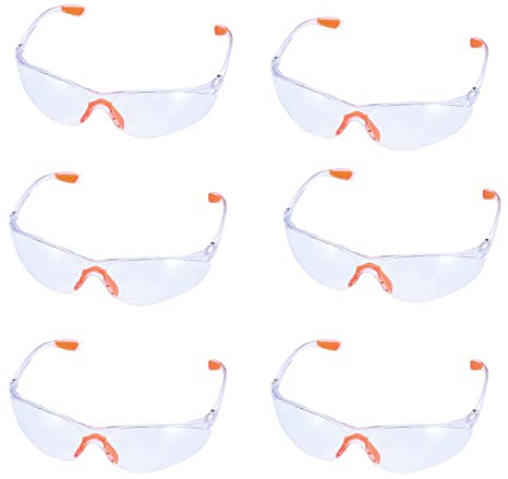 Amissz 6-er Pack Schutzbrille Transparent Augenschutzbrille Sicherheitsbrille Laborbrille kratzfeste Linsen Durchsichtigen Anti-Beschlag und kratzbeständigen Gläsern – Arbeitsschutzbrillen