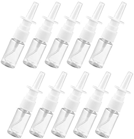 EiEiFiFi 10 Pcs Empty Nasal Spray Bottle Direct Spray Container Transparent Nasal Sprayer Bottle for Home and Travel Use 10 ML Transparent