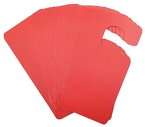 GLOBLELAND 30Pcs Plastic Door Knob Hangers Signs PVC Blank Door Signs Do Not Disturb Door Hanger Sign for Office Bedroom Hotel Conference (red, 89x178mm/3.5x7inch)