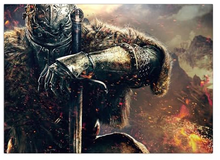 Displate Offiziell Dark Souls MetallPoster Magnetische Befestigung Inklusive Lizenziert Bilder Hochwertiges Poster Dark Souls II Key Art Poster 67.5 cm x 48 cm