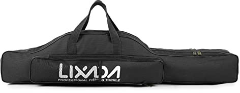 Sunydog Angelrutentasche, Tragbare Faltbare Angelruten Aufbewahrungstasche, Tragetasche Reisetasche für Angelrute, Angelausrüstung, Angelrolle, Angelschnur, 100-210cm Optional (Schwarz 100cm)