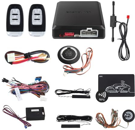 EASYGUARD EC002-NFC-NS PKE Passive Keyless Entry Car Alarm System Remote Start Starter Push Start Stop Button NFC Lock Unlock DC12V