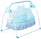 innytund Electric Baby Crib 0-25Kg Cradle Automatic Intelligent Rocker Bed with 12 pieces of music and mosquito nets, Bluetooth Connection Functions Rocking Chair for 0-18 Months Baby, Blue