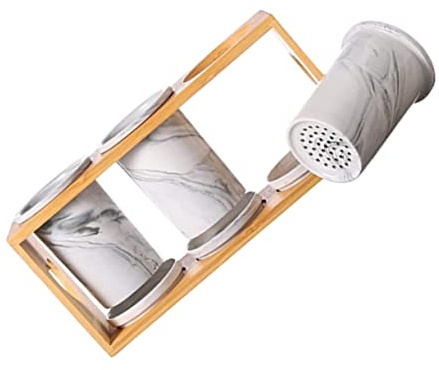 LIFKOME Stone Pattern Tableware Storage Box Marble Box for Utensil Tray Cutlery Canteen