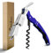 CORKAS Tire Bouchon Professionnel, Couteau de Sommelier, qualité hôtel et Restaurant, Couteau de Serveur avec Décapsuleur et Coupe-Capsule, Ouvre Bouteille en Acier Inoxydable (Bleu)