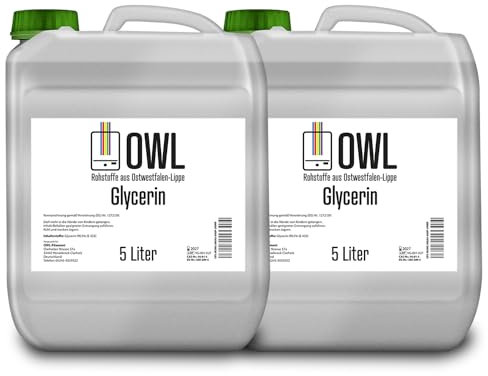 OWL Glycerin 99,5%, perfekt für DIY Rohstoff, rein pflanzlich, 10 L 10000ml
