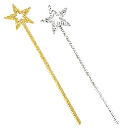 DHWEKU 2 Pièces Tiges Magiques en pour Enfants, Paillettes, tiges de Princesse, étoiles Magiques, Jouets pour Filles, bâton de fée pour Noël, Costume, Accessoires,fêtes d'anniversaire, Accessoires