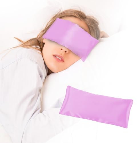 okmaba Lavender Weighted Eye Pillow, Yoga Eye Pillow, Moist Heat Eye Compress for Dry Eyes, Eye Pillows for Relaxation, Weighted Eye Mask Heated for Relaxation, Sleeping, Meditation (Pink-1Pcs)