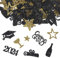 2024 Graduation Deko Konfetti Schwarz Gold, 100 Stk Bachelor Deko Tischdeko, Bachelor Hut Abschlussfeier Deko 2024, Bestandene Prüfung Geschenk für Abschlussfeiern und Prüfungserfolge