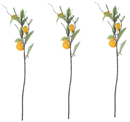Amosfun 3st Künstlicher Zitronenzweig Gefälschter Zitronenbaum Künstliche Pflanzen Zitronenbaum Dekoration Künstliche Zitronen Zur Dekoration Bodenvase Künstliche Zitruszweige Plastik
