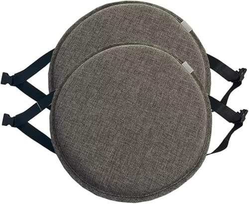 Cojines para Sillas de Cocina, Pack 1/2/4 Interior/Exterior Cojín Redondo para Silla,30cm/33cm/35cm/40cm con Hebilla Antideslizante Cojines de Asiento for Oficina Jardin Terraza(Color 1,30x3cm/11.8x2i