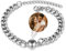 Zysta Projektion Armband Foto Personalisiert Armband mit Bild im Stein Panzerkette Damen Herren Geschenk (Silber)