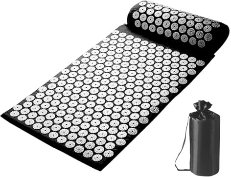Massagematte, Yoga und Meditation Matte, tragbare Massagematte | Pressure Relief Spike Mats, Meditation Zubehör, komplettes Massage-Set mit Kissen für Nacken und Rücken, lindert Schmerzen