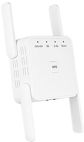 Artibetter 1200m Répéteur WiFi Amplificateur De Signal avec Externes Extendeur Compatible avec Toutes Box Blanc