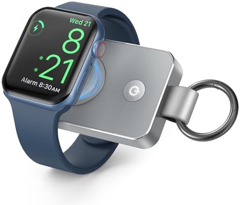 i.VALUX 2000mAh Portable Wireless Charger for Apple Watch Series 10/9/8/7/6/5/4/3/2/1,Travel iWatch Charger USB C Charging Keychain Smart Power Bank Gift Tech Gadgets