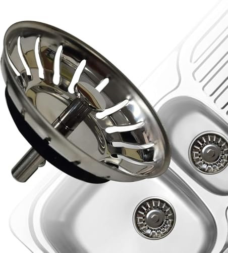 Tappo filtro per Lavello da Cucina, tappo di scarico per filtro addensato da cucina in acciaio inossidabile, Filtro per Lavello Cucina - Acciaio Inox - Non si Intas (Diametro: 83 mm)