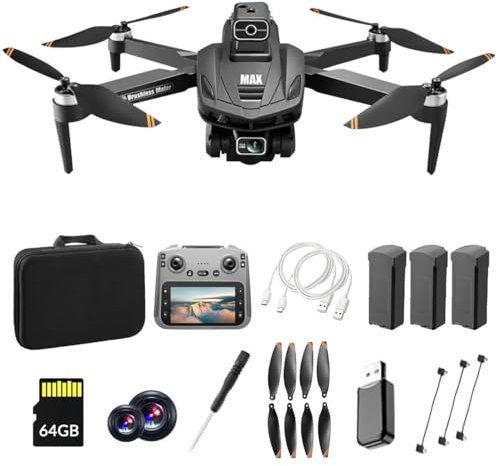 Drone with Camera 8K for Adults - 5G GPS Drones for Aerial Photography, Videos - RC Quadcopter with Brushless Motor, Auto Return, Obstacle Avoidance, 65Min Flight Time, Remote Control with Screen