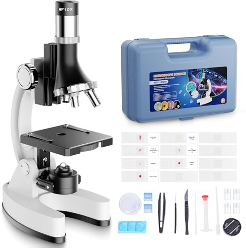 Kit Microscopio Professionale Bambini 100X-1200X: Microscopio per Ragazzi