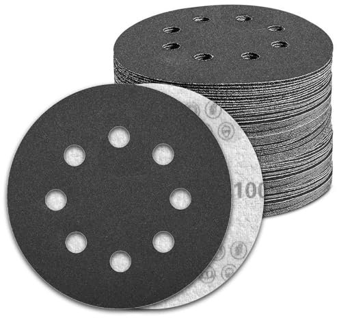 KONGMING 100 Pezzi Dischi Abrasivi 125mm Secco e Umido Grana 1000 Carburo di Silicio 8 Fori per Levigatrici Orbitali