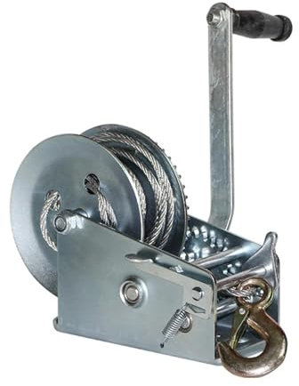 Cabrestante manual, cabrestante manual de 600 a 1600 libras, cabrestante manual for remolque, cabrestante de tracción con cable de acero Eslinga de elevación para barco, remolque y camión(800lb)