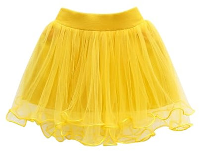 Ballerinarock Primavera, gonna per bambini, gonna a rete con perline chiodate, gonna a pengpeng base rock, Halloween, colore nero, giallo., 9-10 Anni