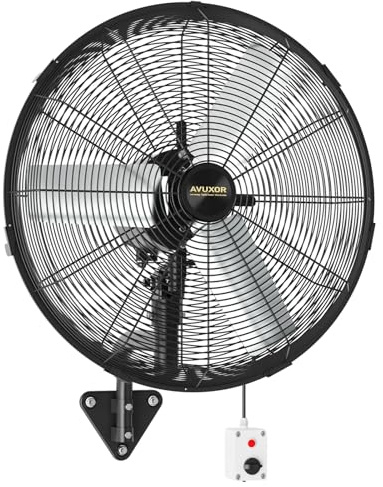Ventilador de pared para exteriores de 24 pulgadas, ventilador de pared oscilante de 4 velocidades con motor CC sin escobillas sellado, ventiladores industriales resistentes, ventiladores impermeables