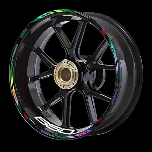 CFSJRXZ Adesivi Decorativi Adesivi per Cerchi Moto, Adesivi Riflettenti per Kawasaki per Versys 650 da 17 Pollici, Nastro Adesivo A Righe Sottili Set Completo
