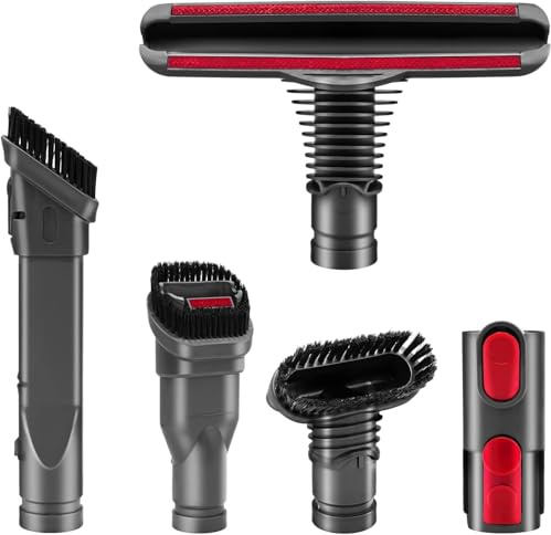 5 Stück Staubsauger Zubehör für Dyson V6 V7 V8 V10 DC16 DC24 DC33 DC34 DC35 DC39 DC44 DC58 DC59 DC62 DC74, Kompatibel mit Dyson Zubehör, Ersatzteile Zubehör-Kit Bürste Düse Bodendüse