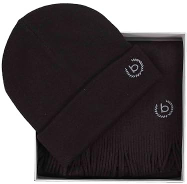 bugatti Geschenkset Beanie und Raschelschal | unifarben