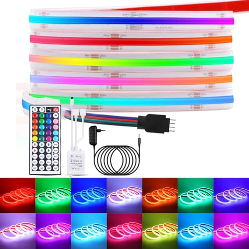 12V RGB USB COB LED Streifen, IP68 wasserdicht 576 LEDs/m Dimmbar Flexible Tape LED Band Licht Funktion mit 44-Tasten IR RGB-Controller für TV,Schlafzimmer,Party DIY Dekoration.