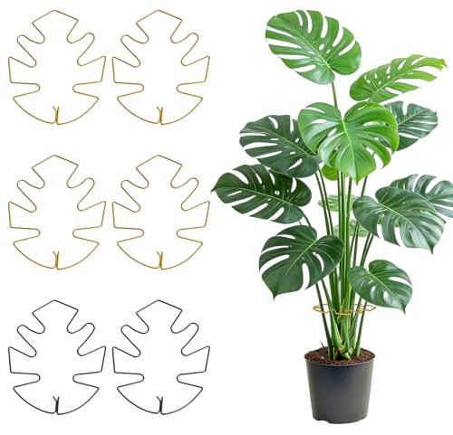 6 Stück Pflanzenstütze Monstera Blatt，Monstera Rankhilfe Metall Pflanzenstielstütze Für Zimmerpflanzen, Rankhilfe Monstera, Pflanzen Stütze, Vielfältige Stängelstüt