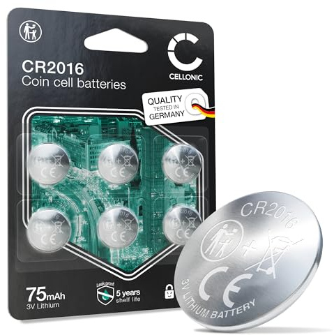 CELLONIC CR2016 Batteria/pila a bottone Calibri- 6x | (Litio, 90mAh, 3V) per Bosch Purion