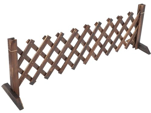 COHEALI Clôture Extensible en Bois Base, 0,35 M de Hauteur X 1,2 M de Longueur, Treillis pour Plantes Grimpantes, Barrière Rétractable pour Jardin et Balcon, Décoration Extérieure