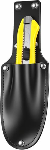 Dexpally Leather Knife Sheath Belt Bag, Black
