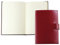 DELMON VARONE - Personalisierbares Notizbuch DIN A5 gebunden in Premium Cambridge Top Grain Leder (Rindspaltleder) rot, Edles Blanko Buch ohne Linien im Softcover Ledereinband mit Verschlusslasche