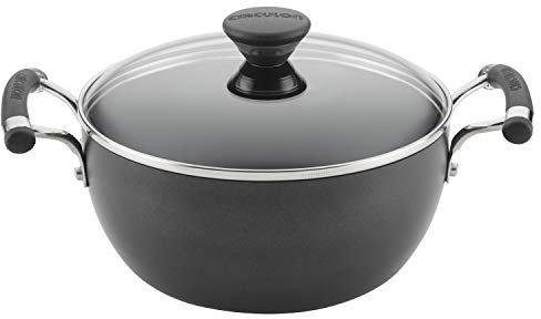 Circulon Acclaim Hard Anodized Nonstick Casserole Dish/Casserole Pan with Lid - 4.5 Quart, Black