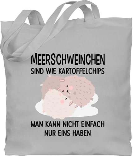 Baumwolltasche - Sprüche Statement - Lustiges Meerschweinchen Motiv - Unisize - Hellgrau - geschenkartikel meerschwein tiermotiv guinea pig stoffbeutel geschenke für liebhaber animal mit beutel