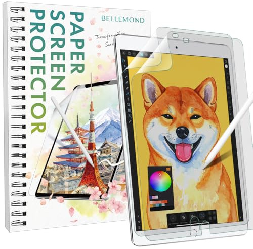 BELLEMOND - 2 Pezzi - Giappone Pellicola Protettiva in Carta Kent PET Opaca per iPad 10.2 - Riduce l'usura di Apple Pencil - WIPD102PLK