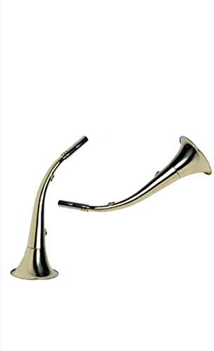 Zarbola Corne de chasse en laiton avec ceinture de transport 30 cm