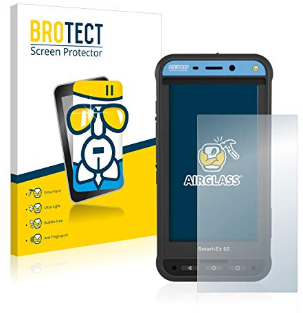 BROTECT Schutzglas für Ecom Smart-Ex 02 DZ1 Schutzfolie Made in Germany Panzer Folie Glas Displayschutz [Kratzfest 9H, Anti-Fingerprint,Transparent]