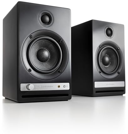 Audioengine HD4 Altoparlante wireless Bluetooth | Altoparlanti da scaffale | Sistema musicale domestico aptX HD | Stereo alimentato da 120 W | DAC a 24 bit (nero)