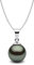 Collier de Perles de Tahiti de 9 mm de la Polynésie française, en argent sterling 925, avec boîte cadeau et certificat d'authenticité, Pendentif en perle de Tahiti.