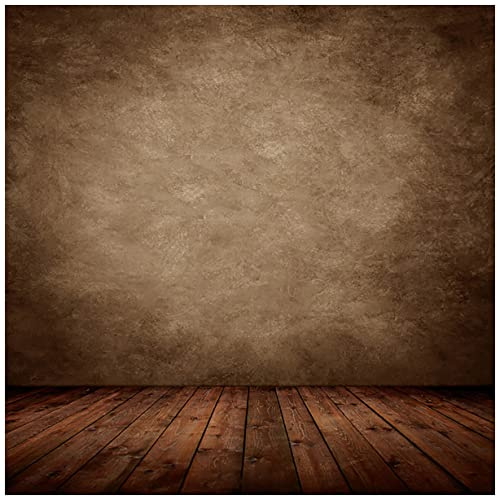 AIIKES 10x10FT Brown Wood Backdrop Wood Photography Backdrop Retro Abstract Portrait Background 10-702