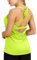 icyzone Femme Débardeur de Yoga, Sport Top avec Soutien-Gorge intégré, Fitness Shirt sans Manches (M, Jaune Fluo)