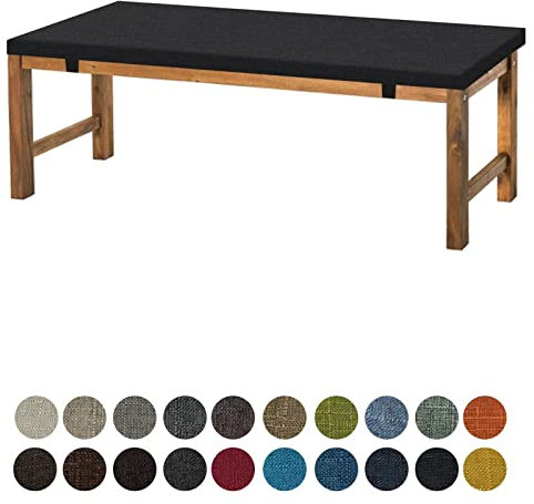 Aselbia Bankauflage Sitzkissen 140X45X5CM,Waschbare Rutschfestes Bankkissen Sitzauflage Bequeme Bankpolster für Bank, Fensterbank, Gartenmöbel, Terrasse, Drinnen,Schwarz