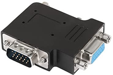 QIANRENON 90 Degree Angle VGA Male to VGA Female Adapter DB15 Male to Female Right Angle Connector VGA L-Shaped Angle Extender, for TV Computer Monitor Projector, Right Bend