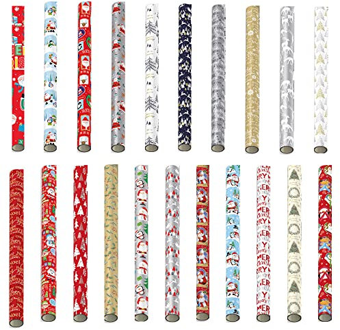 Pack of 10 x 4M Cute Christmas Character Gift Wrapping Paper roll -Perfect for Christmas, Festival, Party or Wedding Gift and Festive Decoration - Random Design